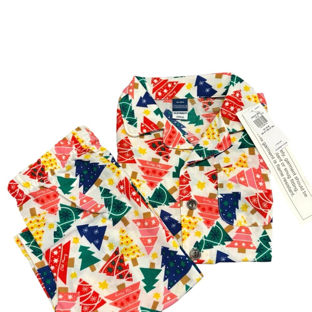 NWT 12-18M Old Navy Christmas Tree 2 pc pajamas